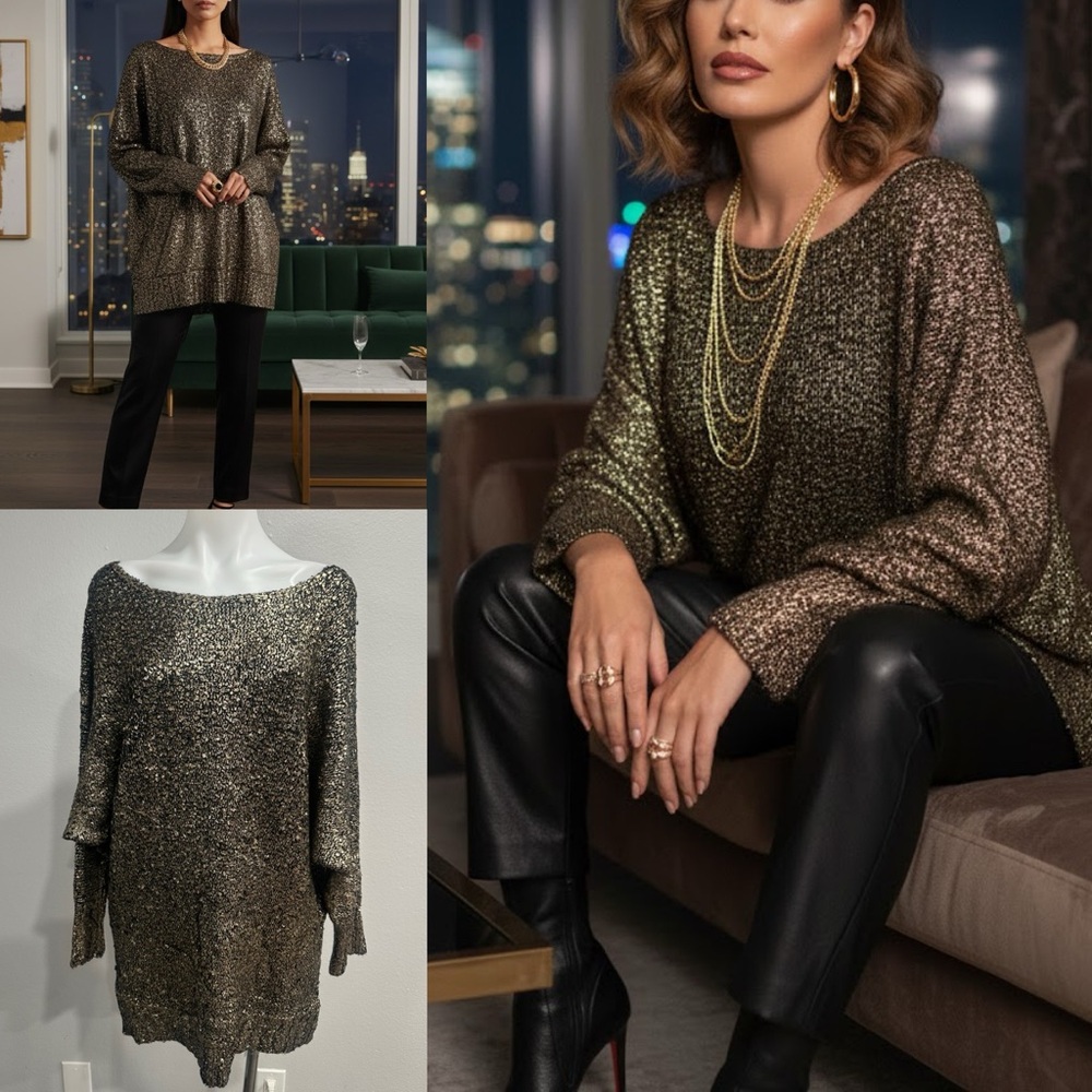 Gold Metallic Sweater